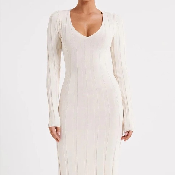 Meshki Dresses & Skirts - MESHKI Ciara Ribbed Maxi Dress - Ivory NWT
